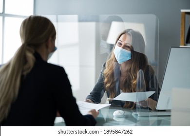 Financial Advisor Or Tax Consultant Wearing Medical Face Mask