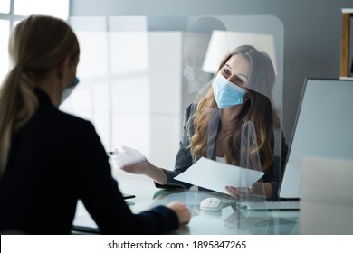 Financial Advisor Or Tax Consultant Wearing Medical Face Mask