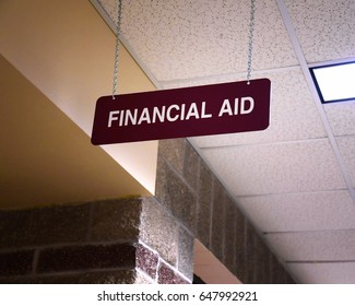 Financial Aid Sign At A College