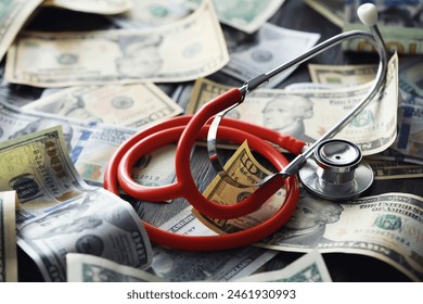 Financial analysis, auditing or business concept. Symbolic image of US Dollar with stethoscope. - Powered by Shutterstock