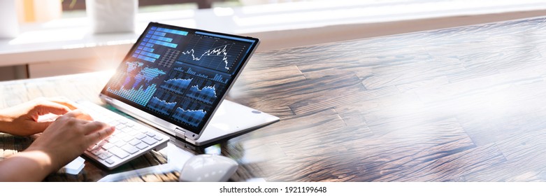 Financial Analyst Female Using Dashboard Data Graphs