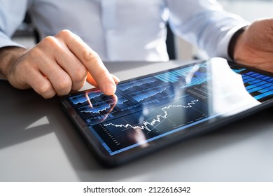 Financial Analyst Using Analytics Technology On Tablet