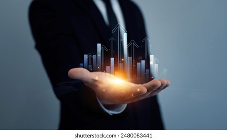 Financial business plan,earnings,sale and strategy. Stock market chart, exchange financial growth diagram.Analysis finance grow graph and market investment.  - Powered by Shutterstock