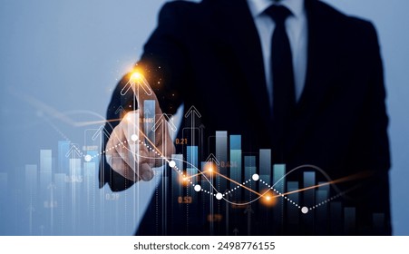 Financial  business plan,earnings,sale and strategy. Stock market chart, exchange financial growth diagram.Analysis finance grow graph and market  investment.  - Powered by Shutterstock