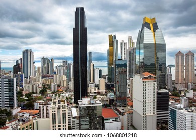 Financial center of Panama City, Panama.Cityscape panorama of Panama city