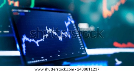 Financial chart with up trend line graph. Wealth management with risk