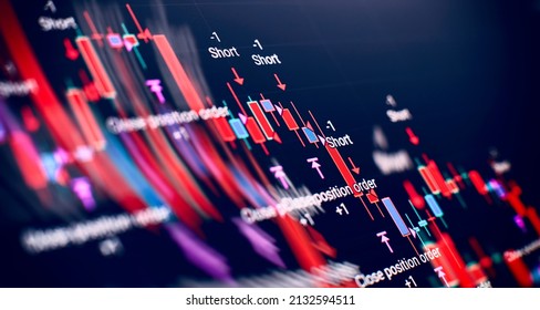 Financial Chart With Up Trend Line Graph.Stock Market Investment Trading