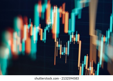 Financial Chart With Up Trend Line Graph.Stock Market Investment Trading