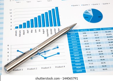 Numbers Spreadsheet Charts Over 3d Render Stock Illustration 86729554 ...