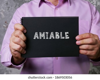  Financial concept about AMIABLE with phrase on the sheet. - Shutterstock ID 1869503056