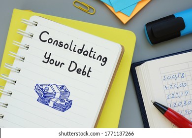Financial concept about Consolidating Your Debt with sign on the piece of paper. - Shutterstock ID 1771137266