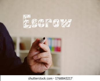 Financial Concept About Escrow With Sign On The Page.