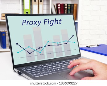  Financial Concept About Proxy Fight With Inscription On The Page.
