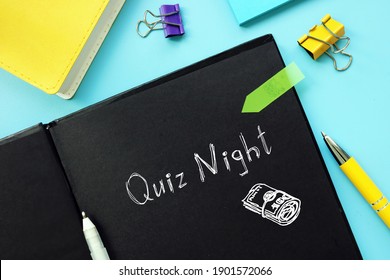 Financial Concept About Quiz Night 8 With Sign On The Piece Of Paper.
