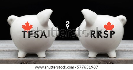 Financial concept depicting the choice between investing in TFSA or RRSP for Canadian