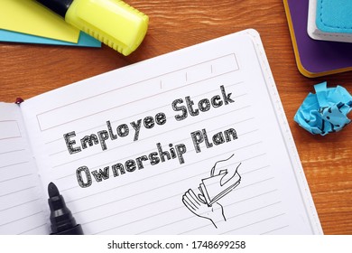 Financial concept meaning Employee Stock Ownership Plan (ESOP) with phrase on the sheet.