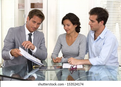 Financial Consultant Presents Bank Investments Young Stock Photo Edit Now 153524174