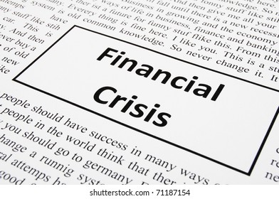 Financial Crisis Concept With Fake Newspaper Showing Economic Downturn