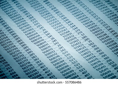 Financial Data Concept with Numbers, Spreadsheet Bank Accounts Accounting, Financial Fraud Investigation, Audit and Analysis, Balance Sheet, Numbers Background, Stock Market Quotes, Matrix Numbers