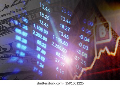 Financial data on a monitor. Finance data concept. 