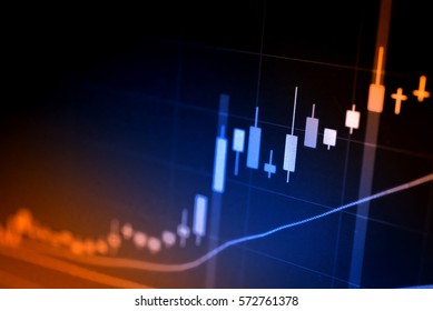 Financial data on a monitor as Finance data concept. Analytics Report Status Information Analysis Chart Graph in digital screen. Business analyzing financial statistics displayed on the tablet screen.