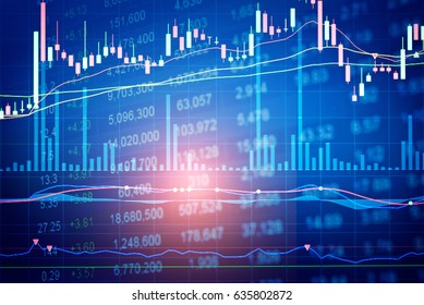 Financial data on a monitor as Finance data concept. Analytics Report Status Information Analysis Chart Graph in digital screen. Business analyzing financial statistics displayed on the tablet screen.