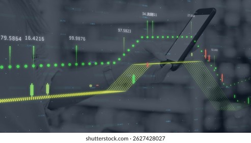 Financial data processing against mid section of woman using digital tablet in grocery store. Global finance and business technology concept - Powered by Shutterstock - Get 15% off with code: PIKWIZARD15