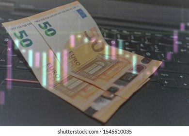 Financial diagram, candlestick chart. Dark background with stock diagram . Finance concept. Finance background.