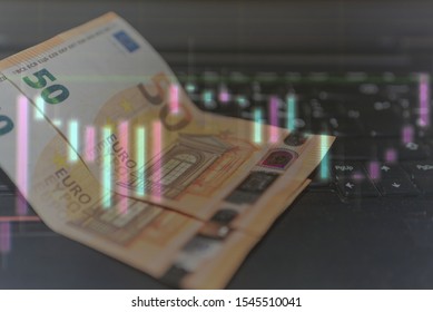 Financial diagram, candlestick chart. Dark background with stock diagram . Finance concept. Finance background.