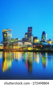 Financial District Of The City Of London In The Night