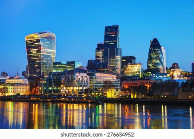 Financial District Of The City Of London In The Night