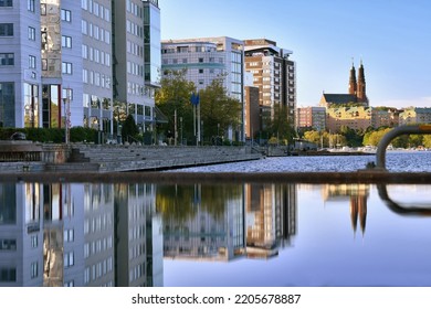 Financial district in reflection. Stockholm, Sweden. - Shutterstock ID 2205678887