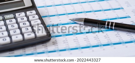 Financial documents with a calculator