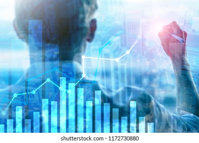Financial growth graph. Sales increase, marketing strategy concept. - Shutterstock ID 1172730880