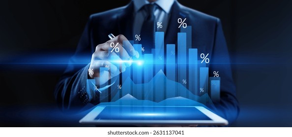 Financial Growth Strategy and Data Visualization with Interactive Graphs and Percentages in Business Analysis.