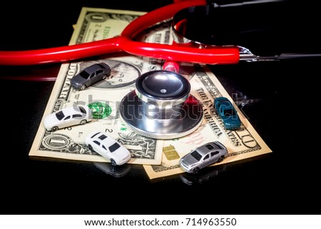 Financial Health/Hire Purchase Cars/Insurance Concept - US Dollars