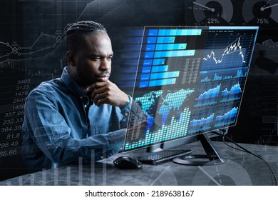 Financial KPI Data Profits Dashboard On Computer