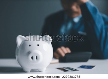 Financial Loan: The Ultimate Guide to Securing Funds for Business Investment and Personal Wealth with Banking and Financial Concepts. Businessman thinking how to recover loan and credit card expense.