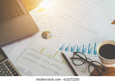 Business Financial Analytics Desktop Accounting Charts Stock Photo ...