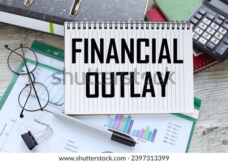 Financial Outlay. financial charts and calculator. text on page