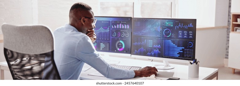 Financial performance analytics on data dashboard screen - Powered by Shutterstock