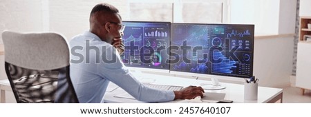 Financial performance analytics on data dashboard screen