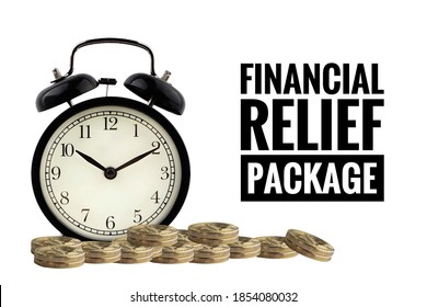 FINANCIAL RELIEF PACKAGE Text On White Background. Business And Economic Concept