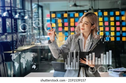 Financial report data of business operations balance sheet and income statement as Fintech concept. business working with new Laptop, smartphone, and tablet  - Shutterstock ID 2191539157