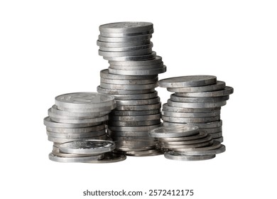 financial saving element. stack of coins