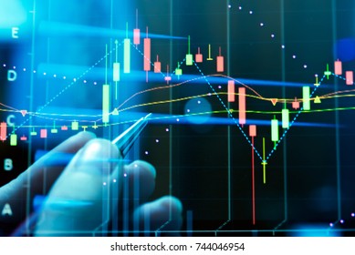 FINANCIAL SERVICE concept with Data analyzing in Forex, Commodities, Equities, Fixed Income and Emerging Markets. the charts and summary info show about "Business statistics and Analytics value".