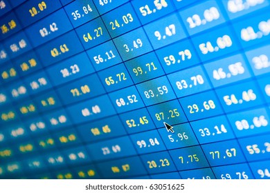 financial stats on computer screen