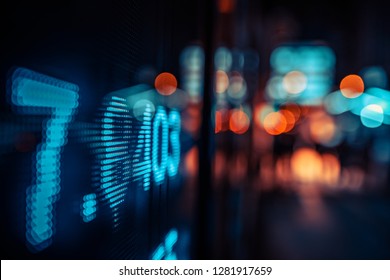 Financial Stock Exchange Market Display Screen Board On The Street