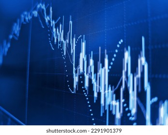 Financial stock market. Abstract financial chart with graph and stack of coins in Double exposure style background. Growing business graph with rising up trend