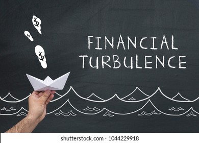 Financial Turbulence Concept On Blackboard